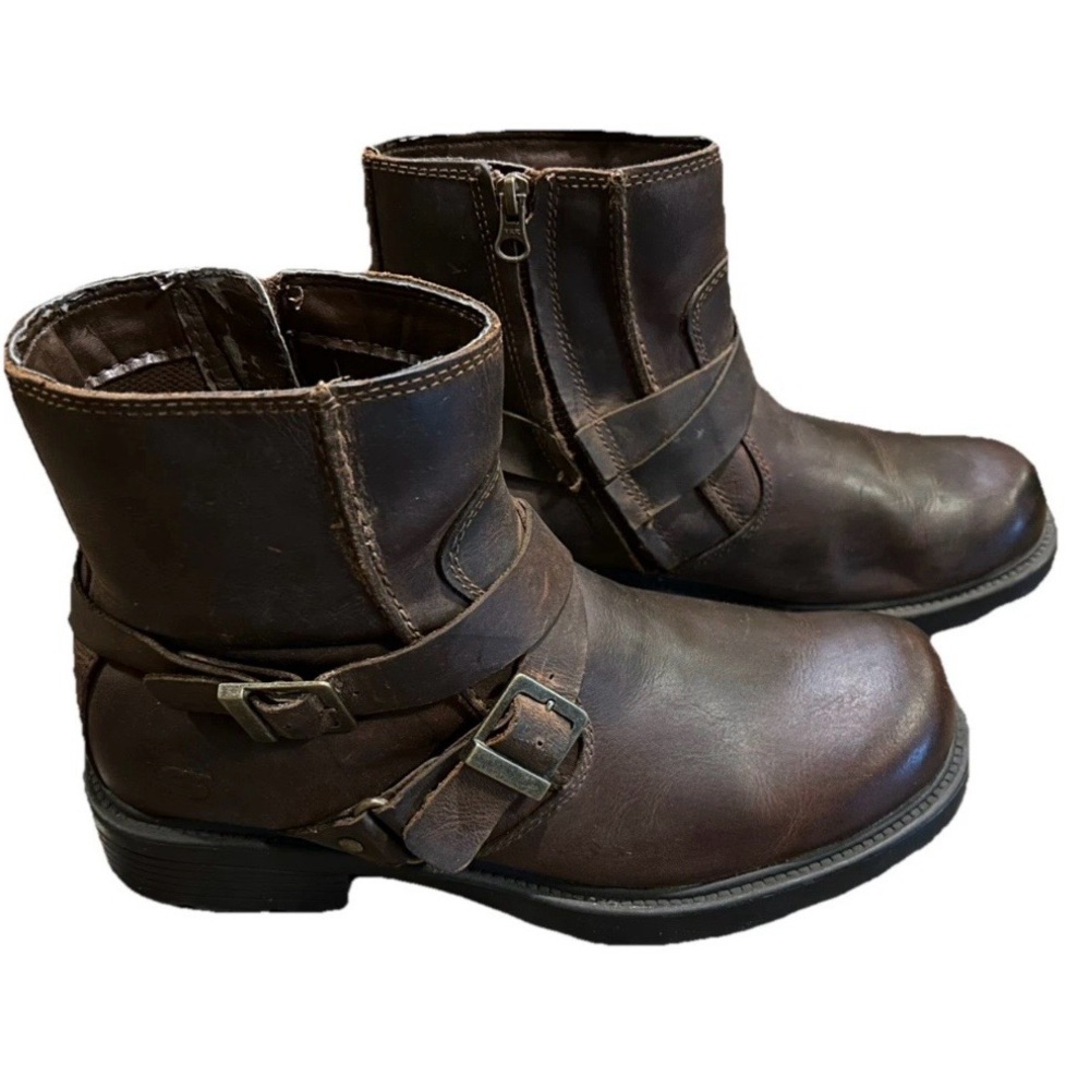 Skechers Boots Mens Cinder Twist Harness Brown Leather Motorcycle Size 10.5